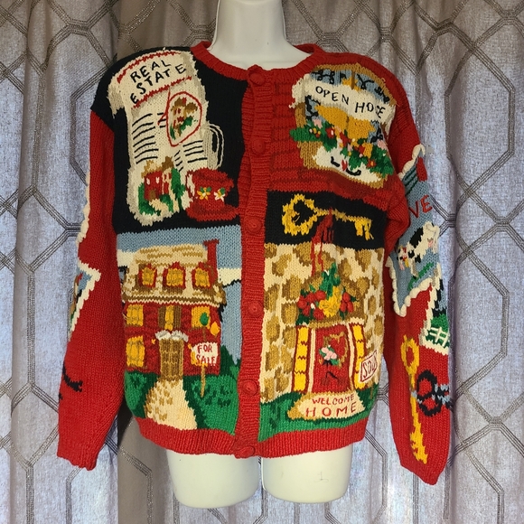 The Eagles Eye Sweaters - Vintage 1994 The Eagles Eye Real Estate Red Sweater S